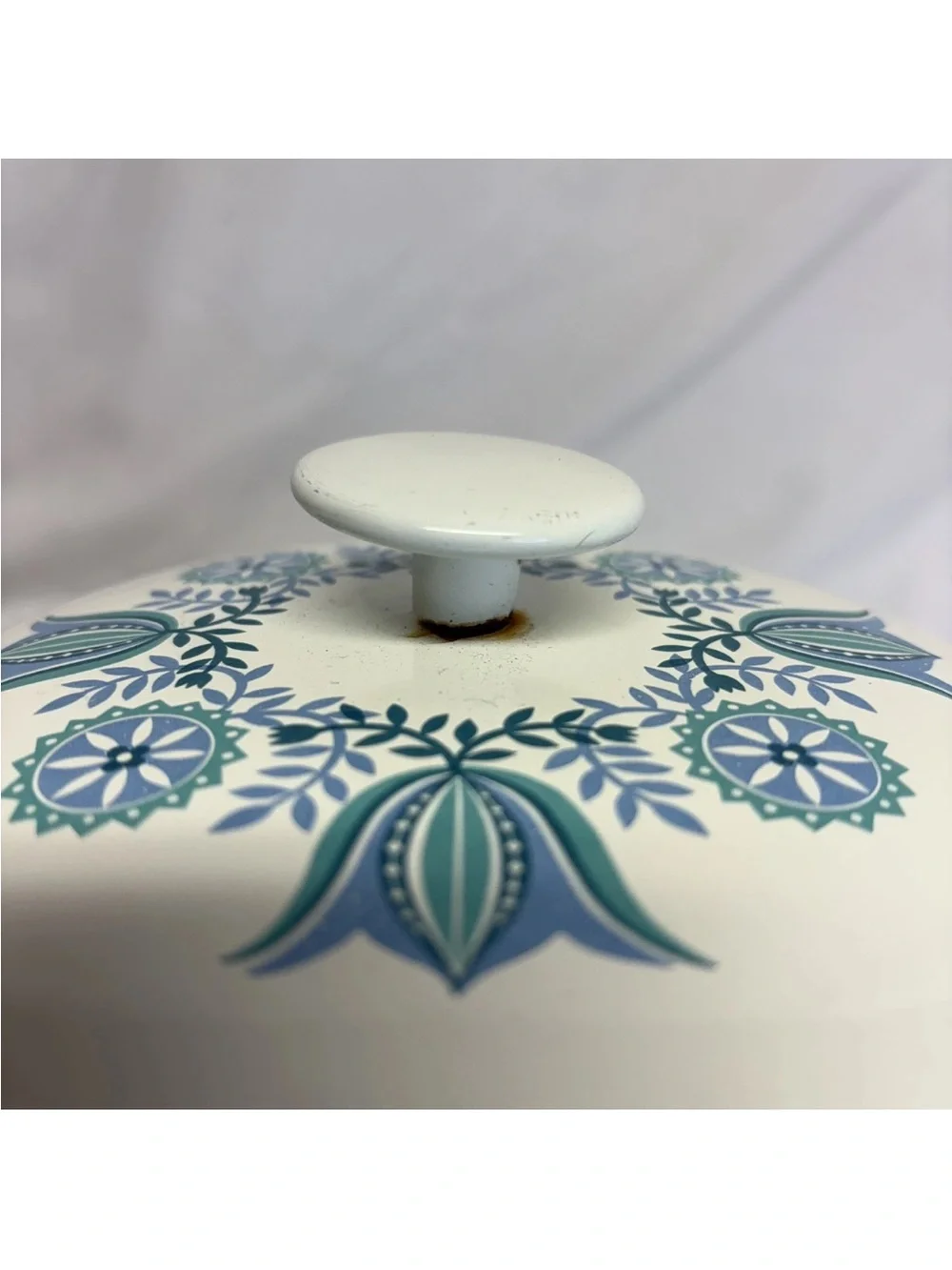 Vtg Prizer-Ware Pennsylvania Tulip Cast Iron Enamel Dutch Oven w/Lid 1 Qt 1950’s